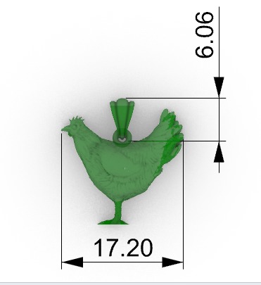 Hen Chicken Pendant 3D print model_15