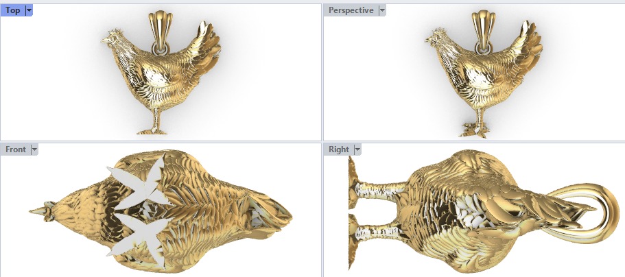 Hen Chicken Pendant 3D print model_16