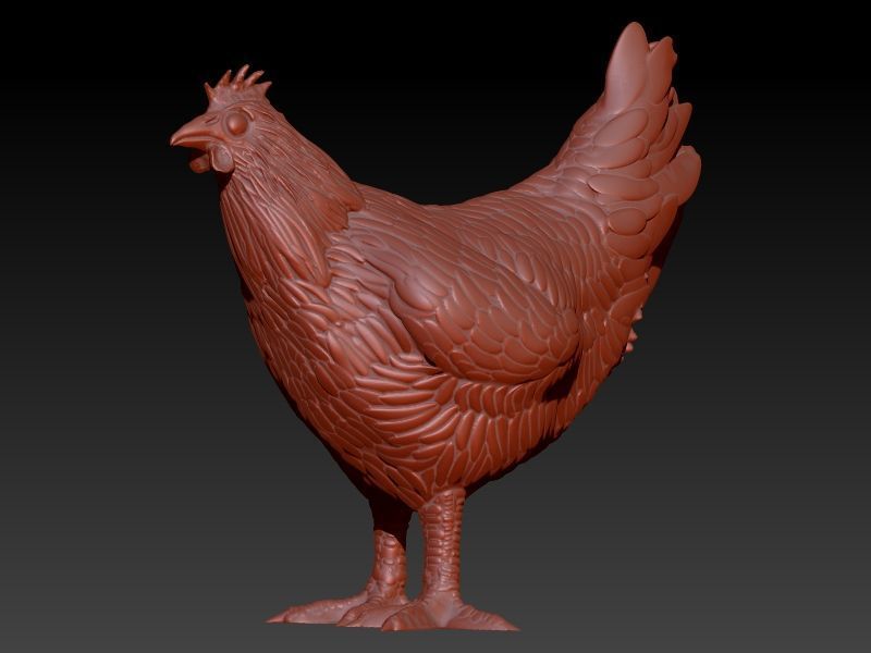 Hen Chicken Pendant 3D print model_9