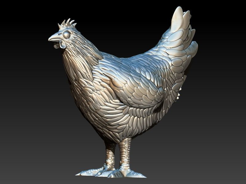 Hen Chicken Pendant 3D print model_4