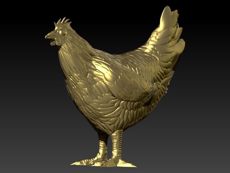 Hen Chicken Pendant 3D print model_1