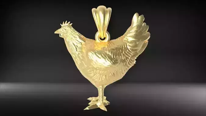 Hen Chicken Pendant 3D print model