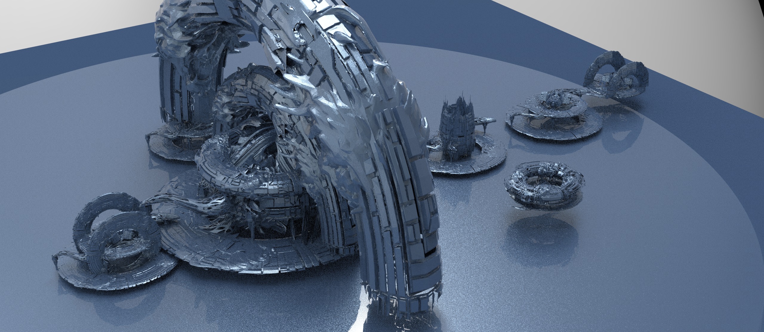 GenmaTemple sci fi Structure collection 1  3D model_1