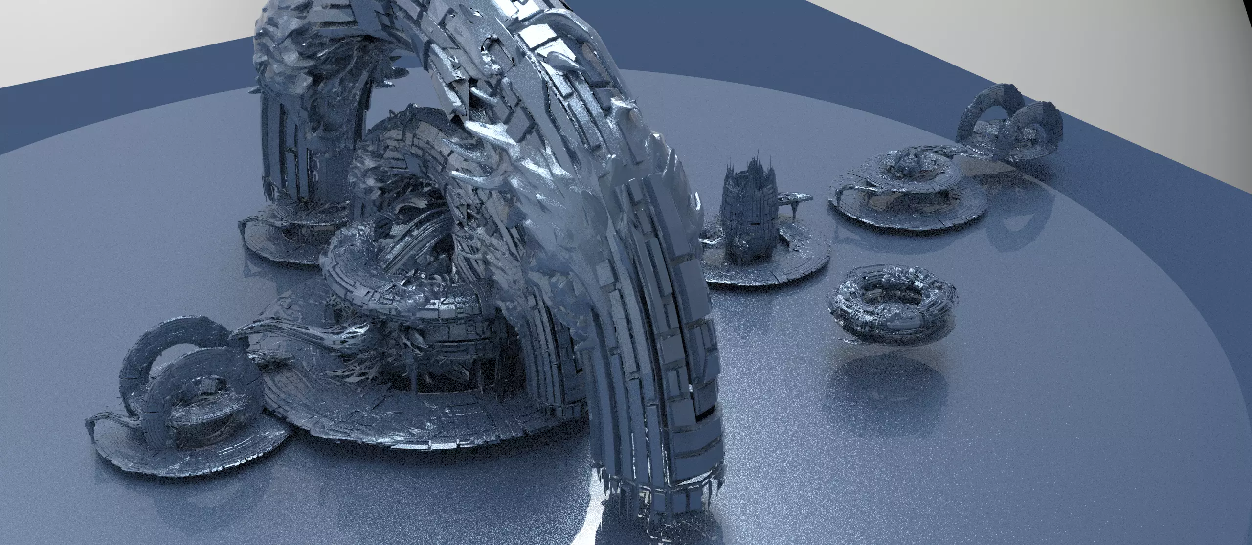 GenmaTemple sci fi Structure collection 1  3D model_0