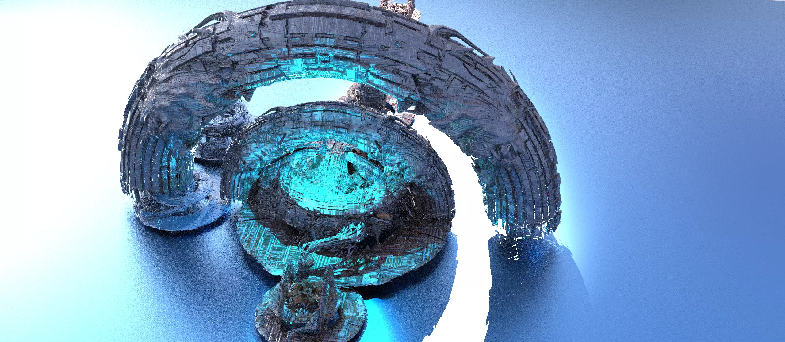 GenmaTemple sci fi Structure kitbash 3D model_0