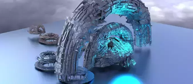 Genma Temple sci fi Structure kitbash extended 