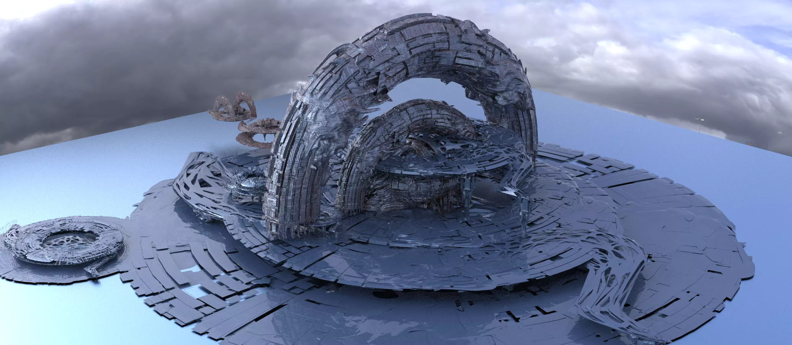 Genma Temple sci fi Structure kitbash extended 4  3D model_0