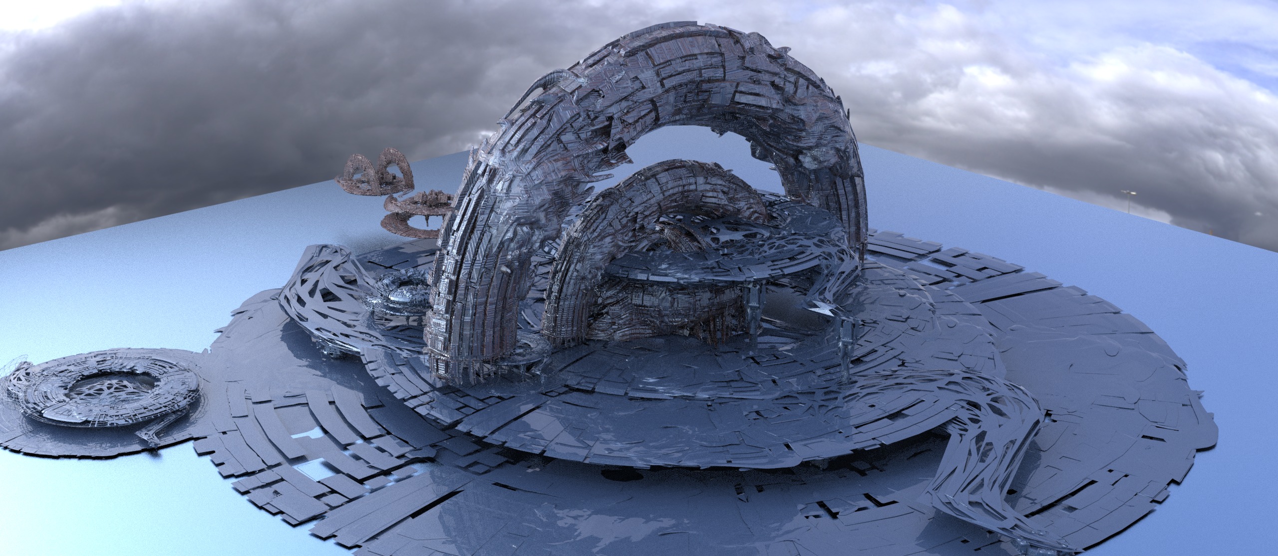 Genma Temple sci fi Structure kitbash extended 4  3D model_1