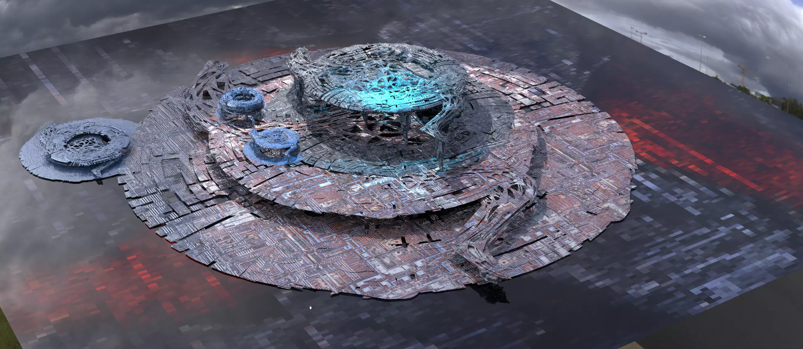 Genma Temple sci fi arena base 4 3D model_0