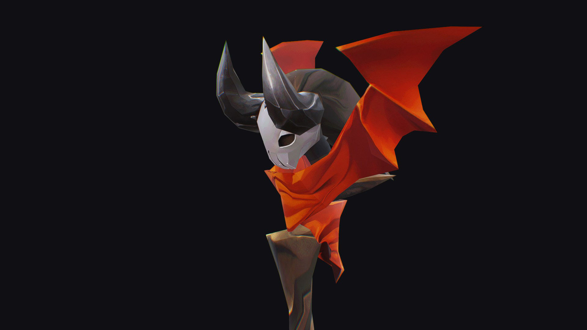 Magical Wand Wizard Wooden Weapon Skull Head Horn Scepter Low-poly 3D model_10