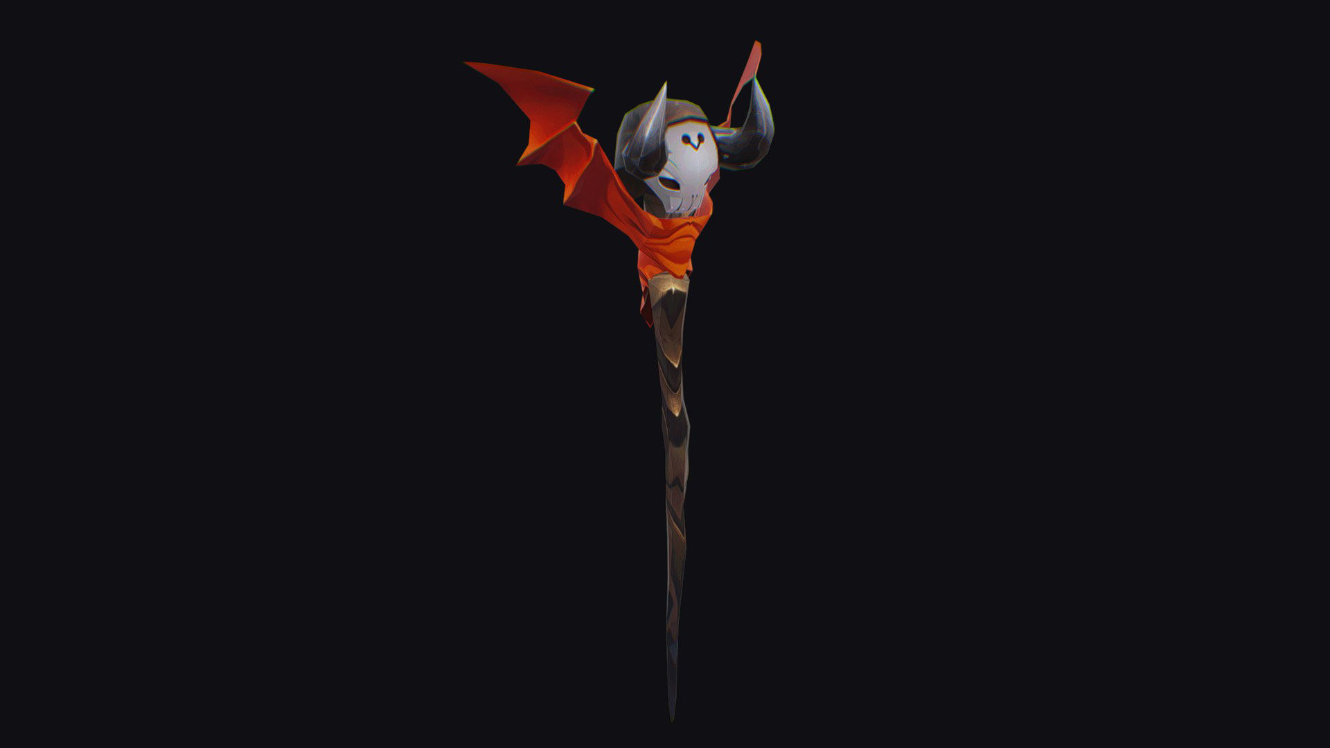 Magical Wand Wizard Wooden Weapon Skull Head Horn Scepter Low-poly 3D model_7