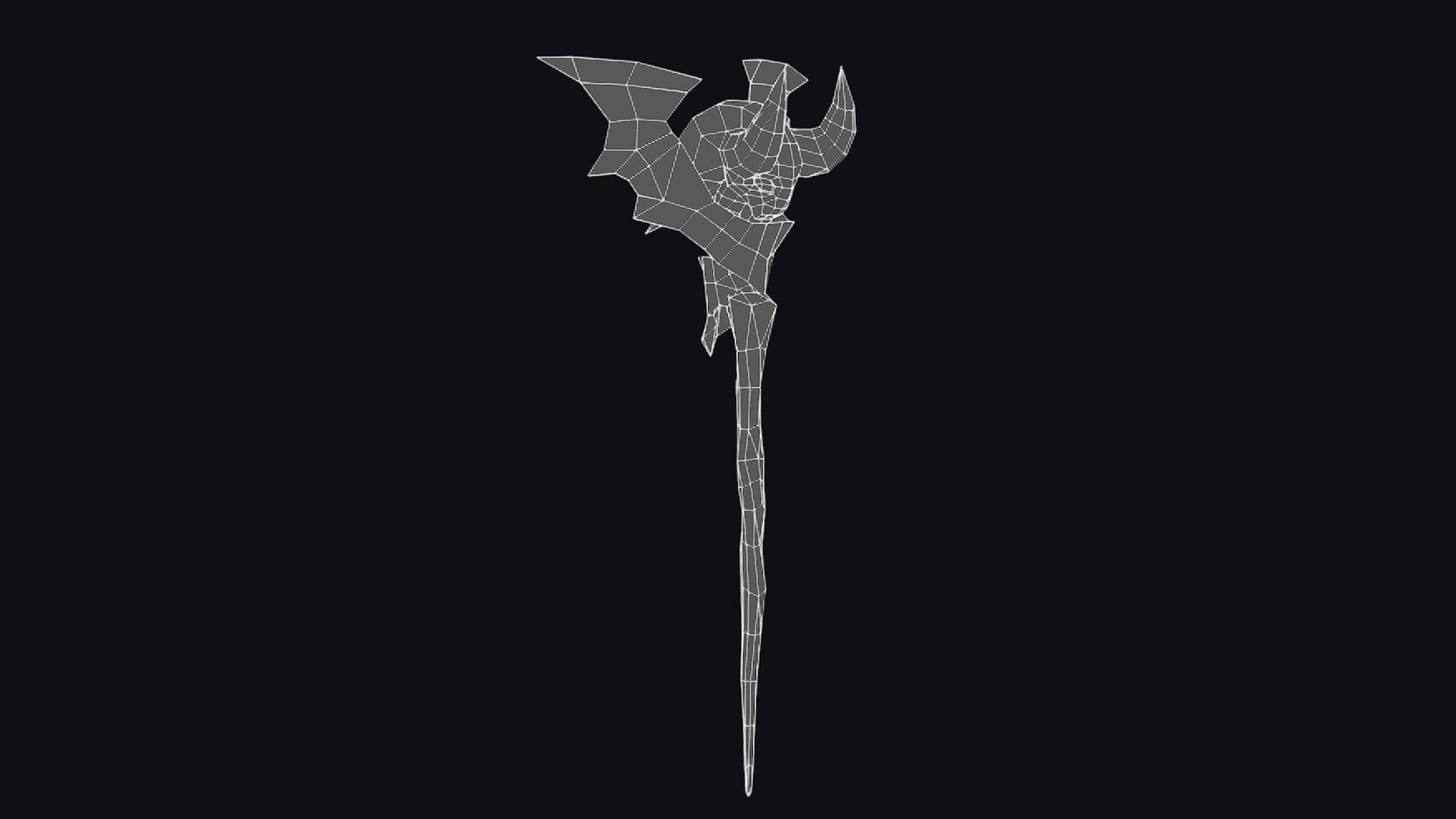 Magical Wand Wizard Wooden Weapon Skull Head Horn Scepter Low-poly 3D model_12