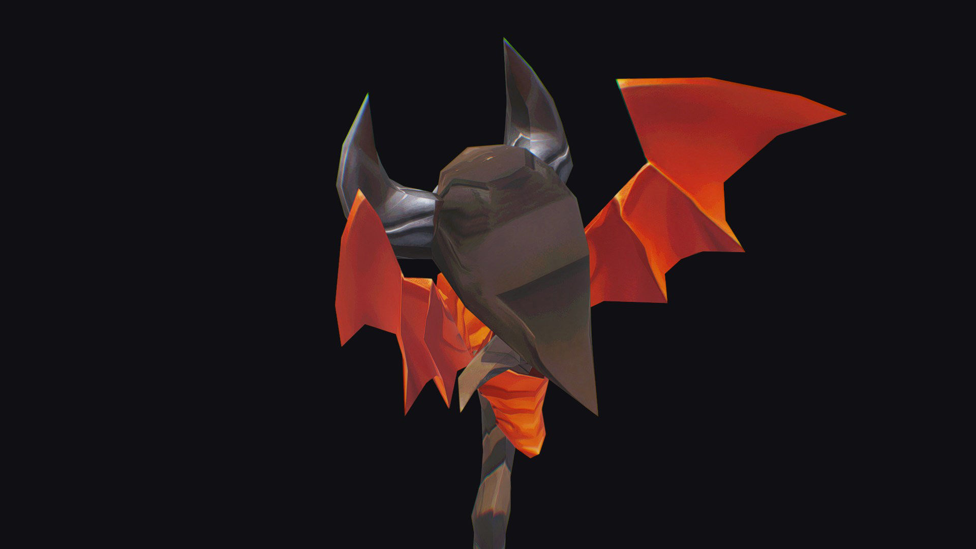 Magical Wand Wizard Wooden Weapon Skull Head Horn Scepter Low-poly 3D model_11