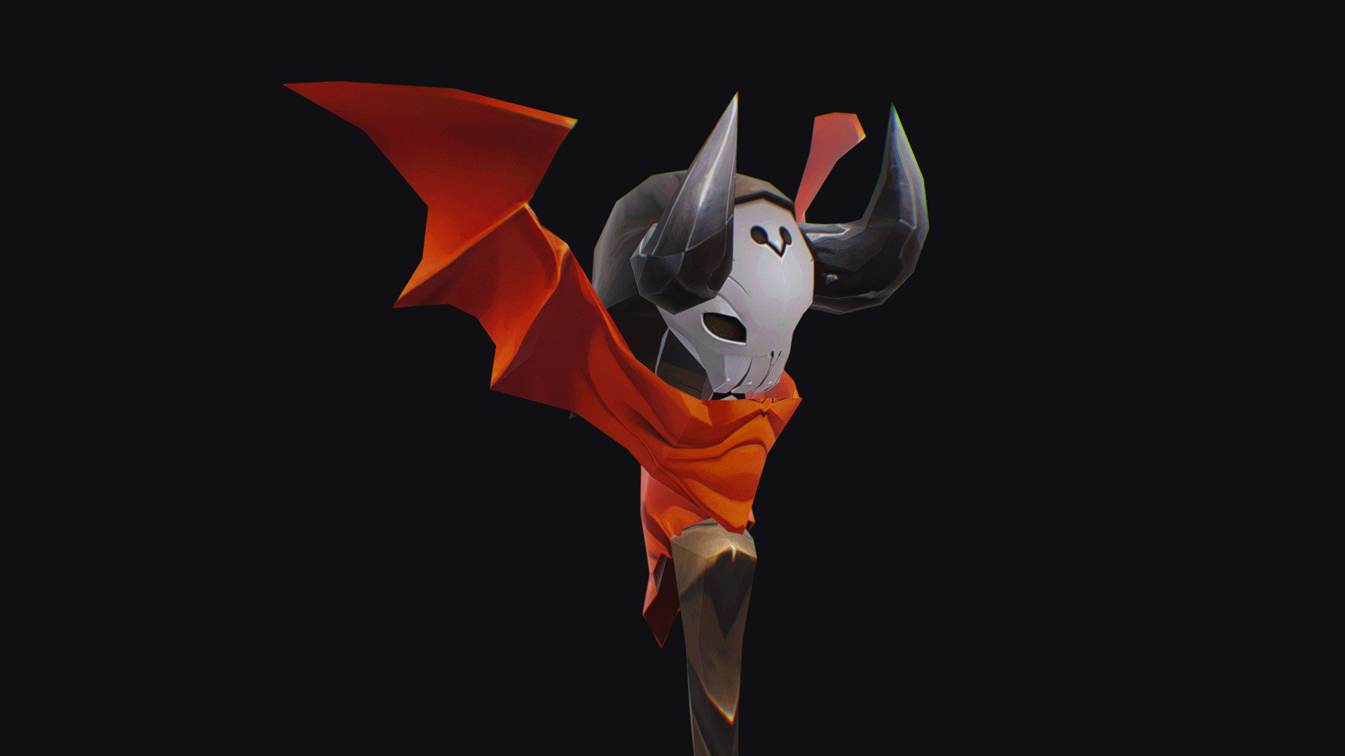 Magical Wand Wizard Wooden Weapon Skull Head Horn Scepter Low-poly 3D model_8