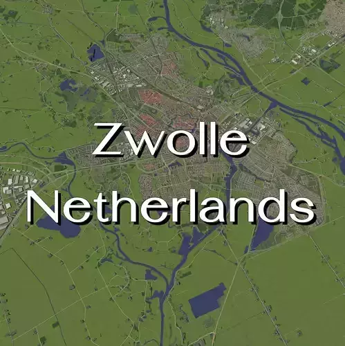 Zwolle Netherlands - city and urban 3D model