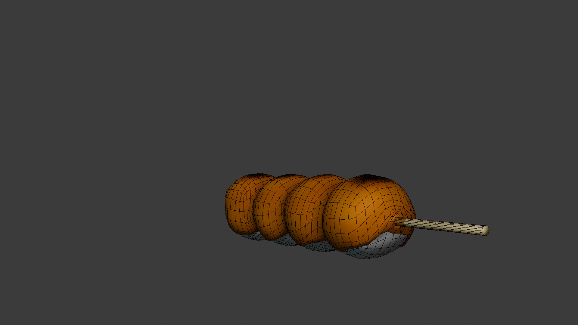 Mitarashi Dango Low-poly 3D model_8