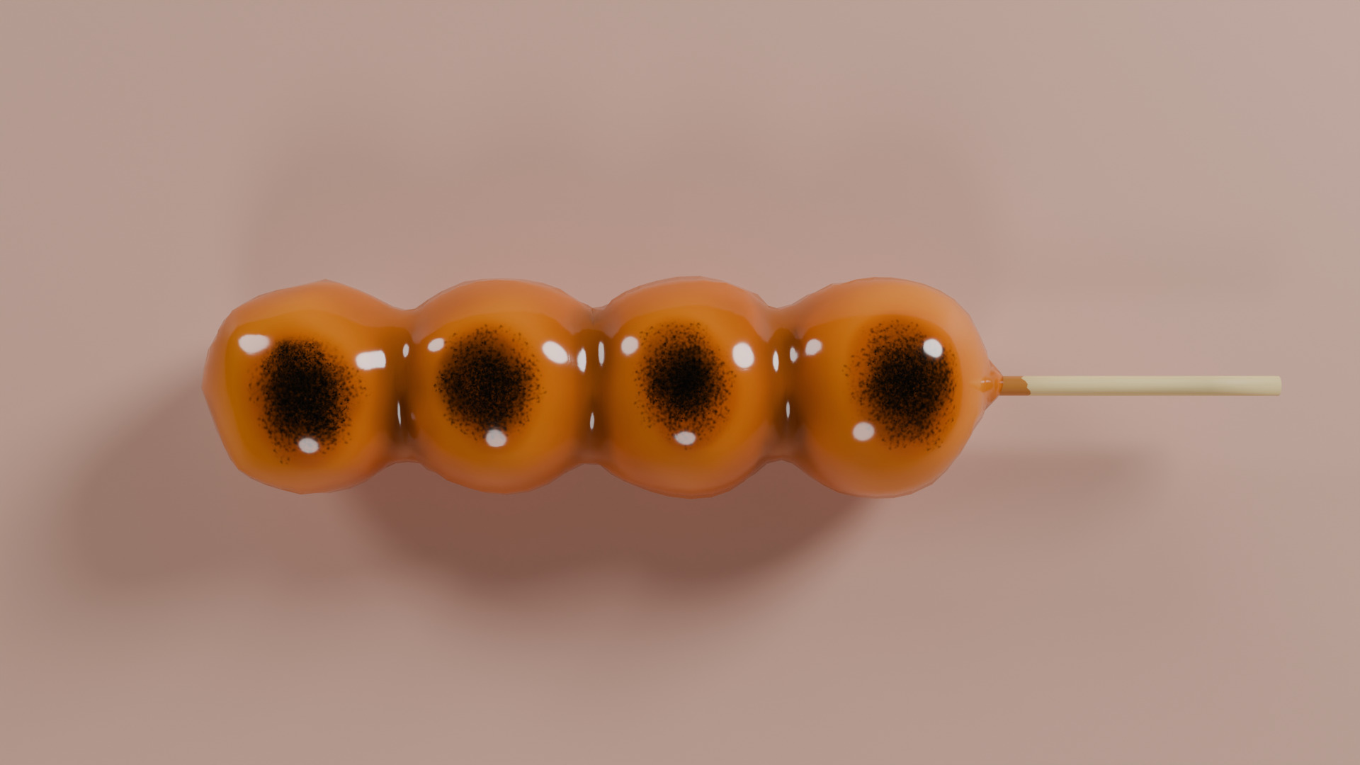 Mitarashi Dango Low-poly 3D model_4