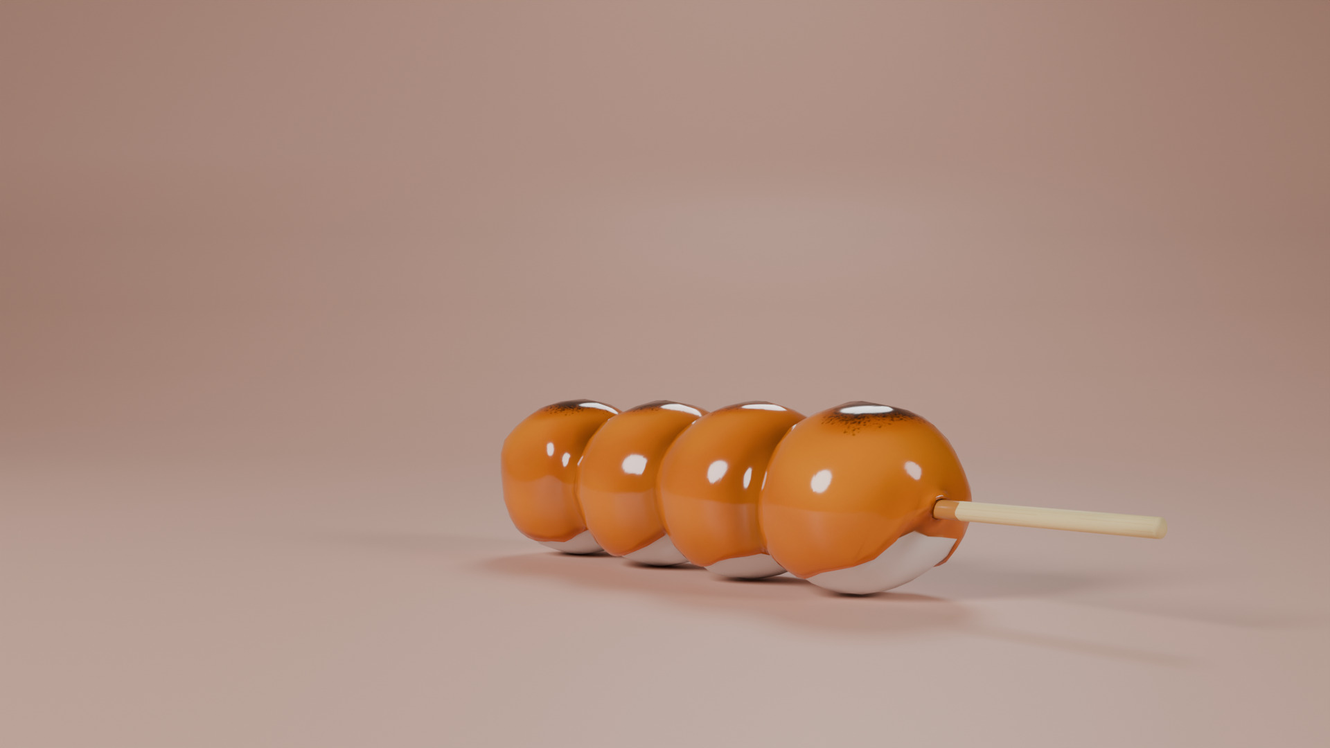 Mitarashi Dango Low-poly 3D model_3