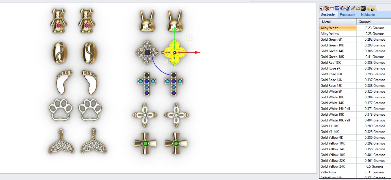 Aretes -Topitos para dama paquete de 10 -v- 3D print model_13