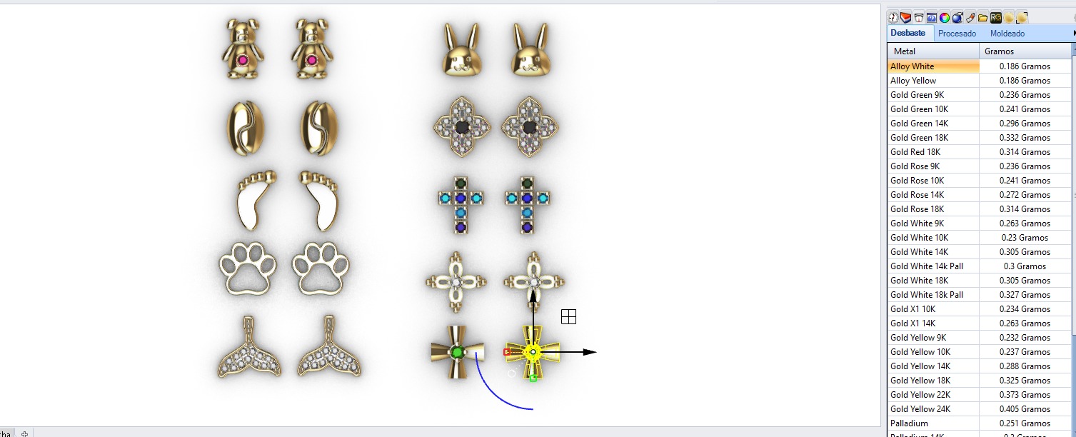 Aretes -Topitos para dama paquete de 10 -v- 3D print model_16