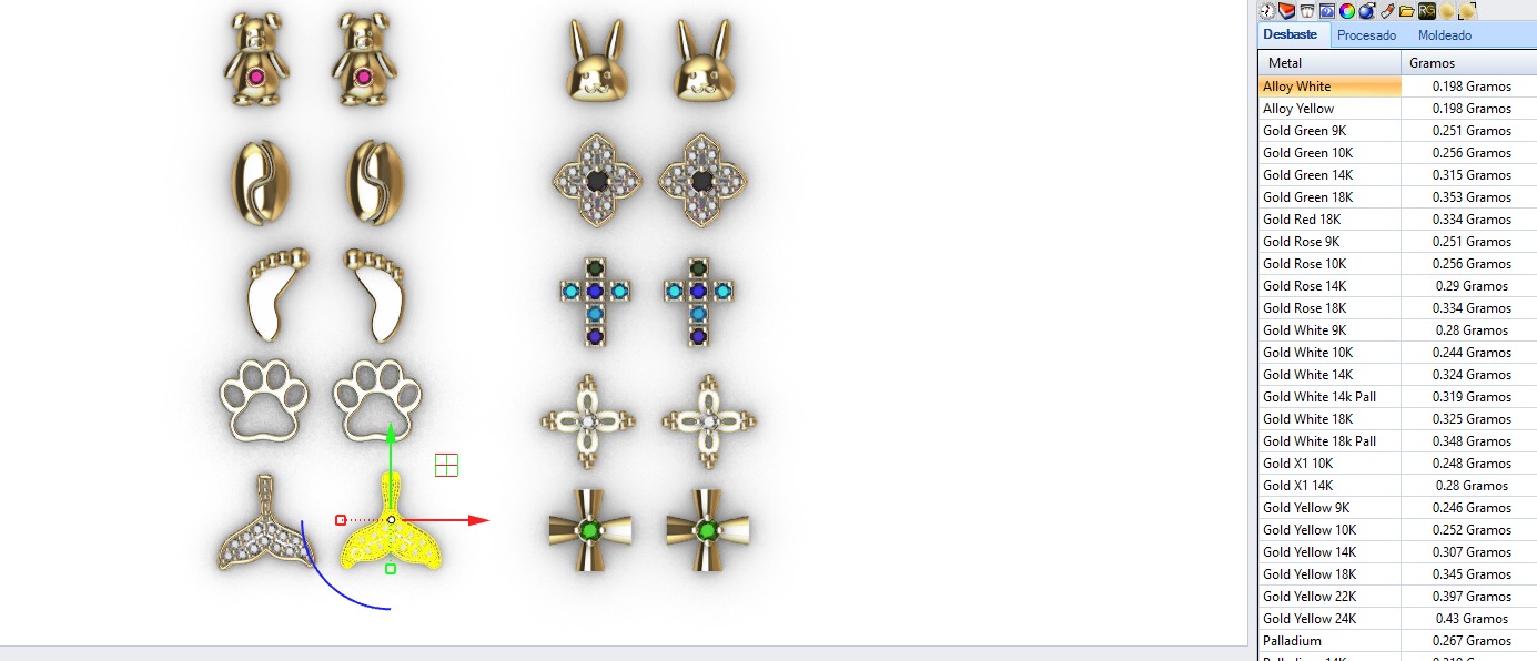 Aretes -Topitos para dama paquete de 10 -v- 3D print model_11