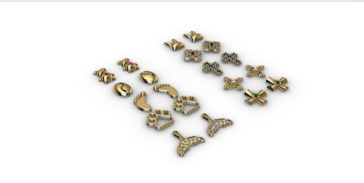 Aretes -Topitos para dama paquete de 10 -v- 3D print model_3