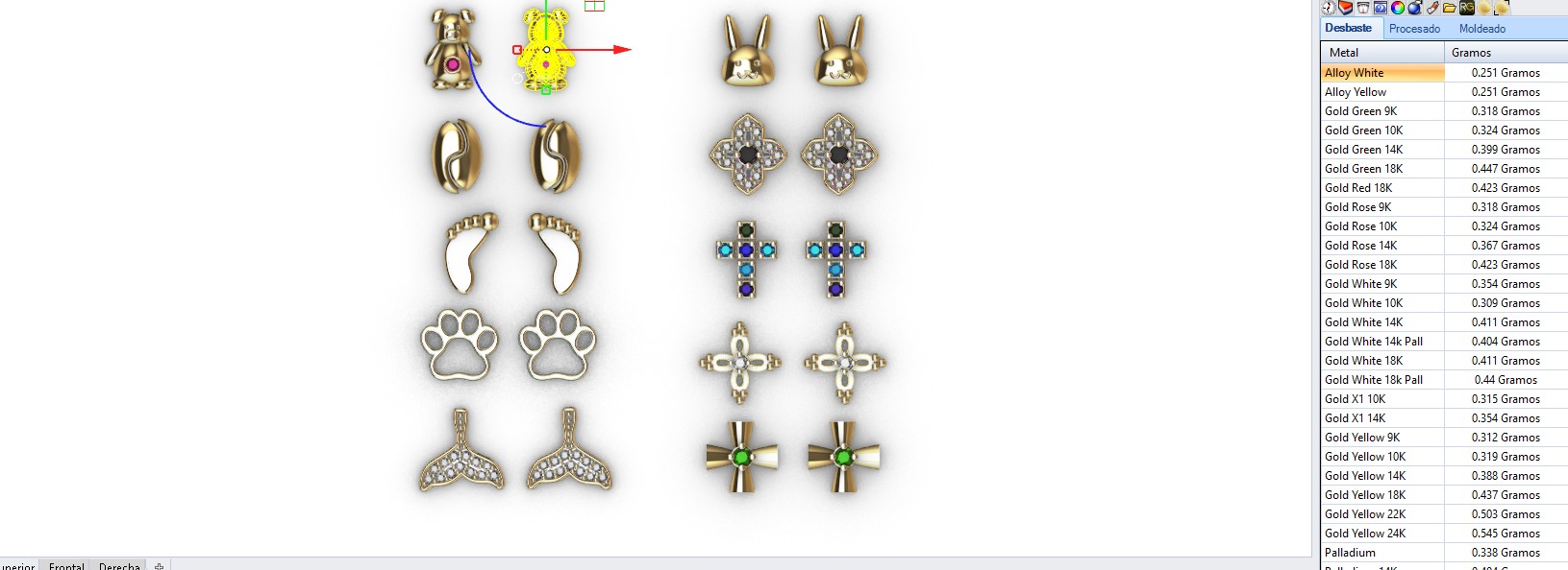 Aretes -Topitos para dama paquete de 10 -v- 3D print model_7