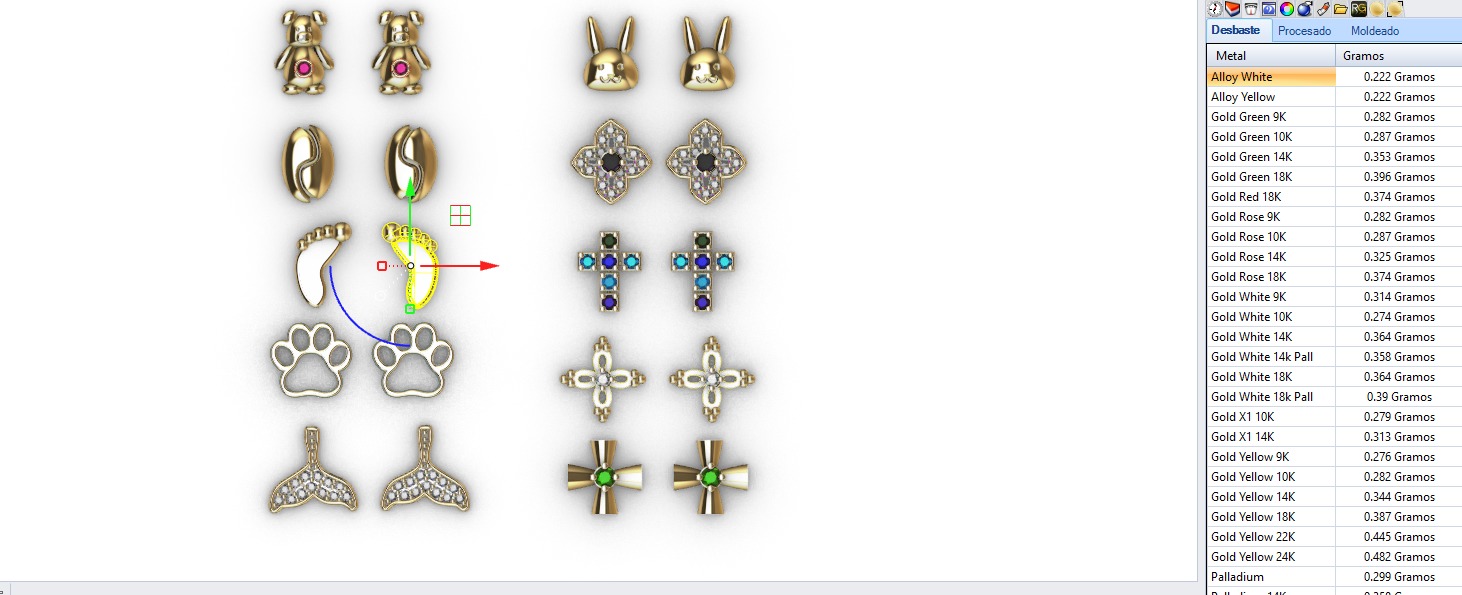 Aretes -Topitos para dama paquete de 10 -v- 3D print model_9