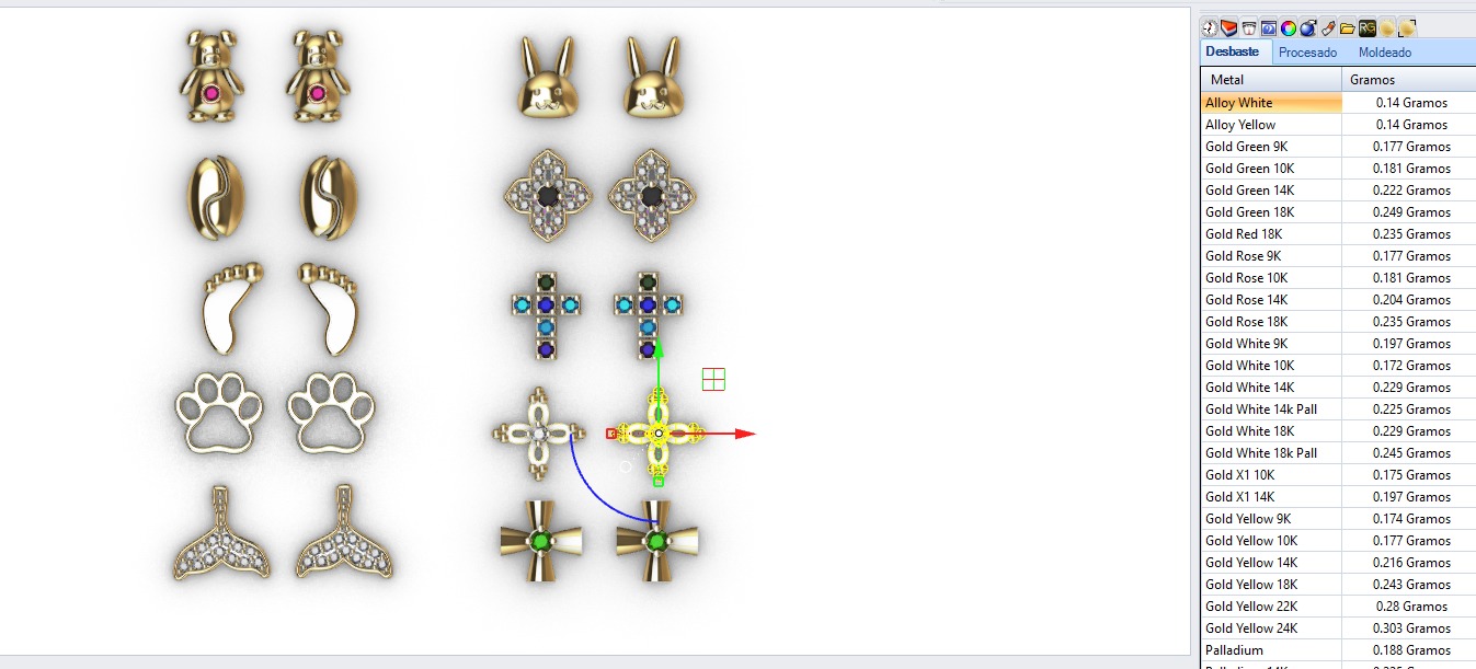 Aretes -Topitos para dama paquete de 10 -v- 3D print model_15