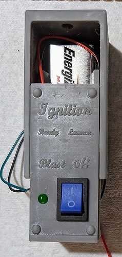 9-volt battery box with switch and LED Free 3D print model