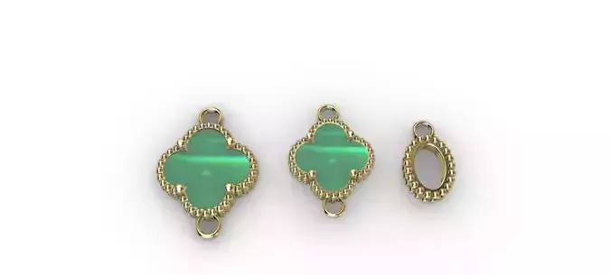 Conjunto cajas van cleef para pulcera o colgante -v- 3D print model
