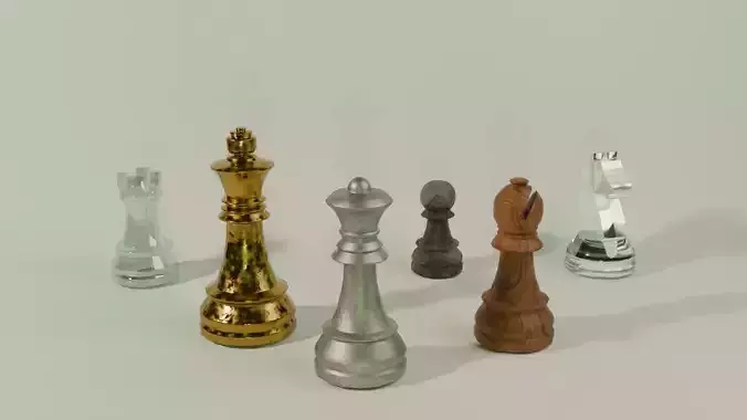 Chess pieces with textures