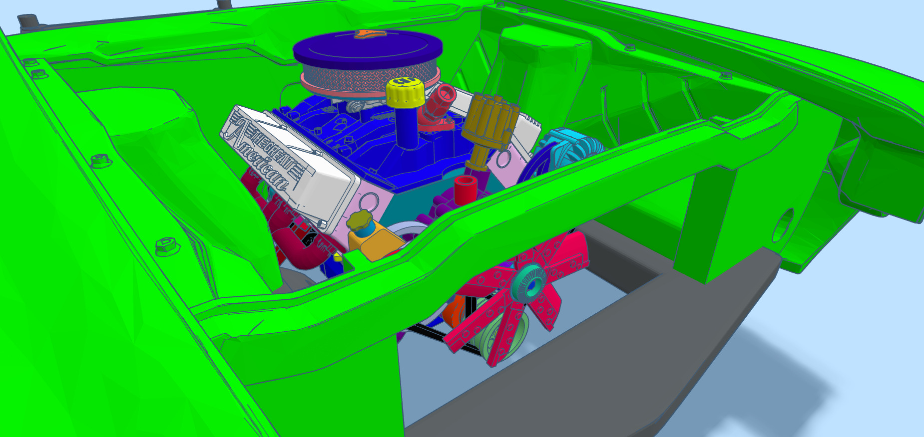 American Motors Corporation Engine and Add-ons 3D print model_19