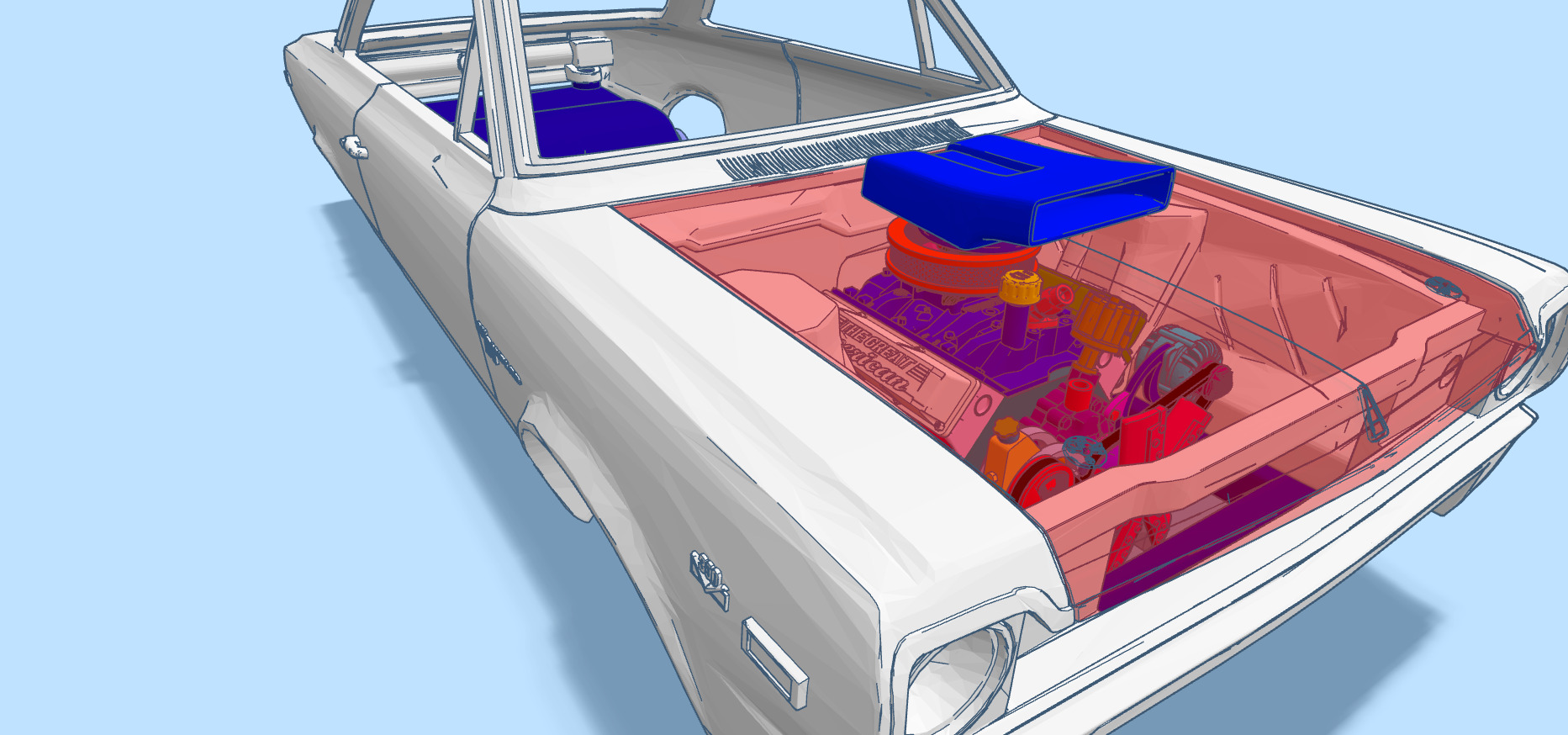 American Motors Corporation Engine and Add-ons 3D print model_17