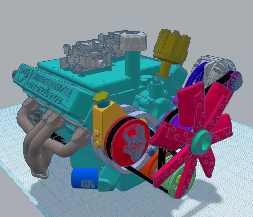 American Motors Corporation Engine and Add-ons 3D print model_0