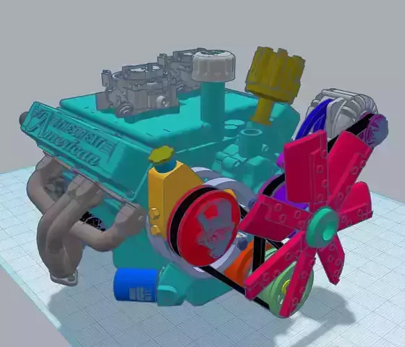 American Motors Corporation Engine and Add-ons 3D print model