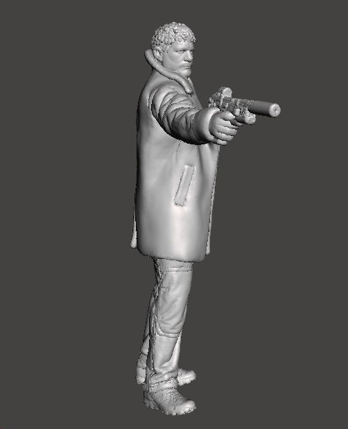 REV CHRIS BLACK COAT AGENT MINIATURE MODEL HORROR SCIFI GAME RPG 3D print model_5