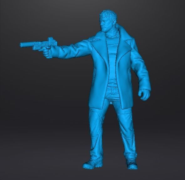 REV CHRIS BLACK COAT AGENT MINIATURE MODEL HORROR SCIFI GAME RPG 3D print model_8