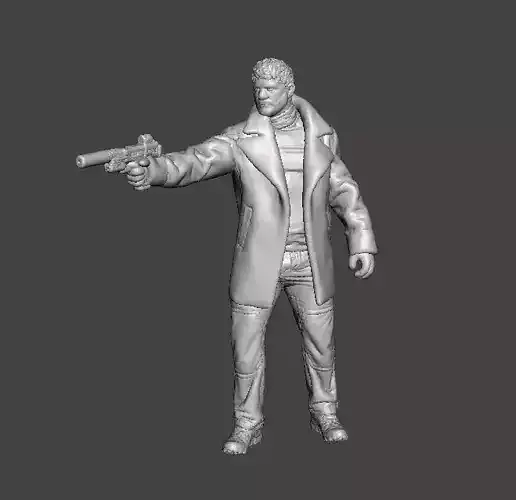 REV CHRIS BLACK COAT AGENT MINIATURE MODEL HORROR SCIFI GAME RPG 3D print model
