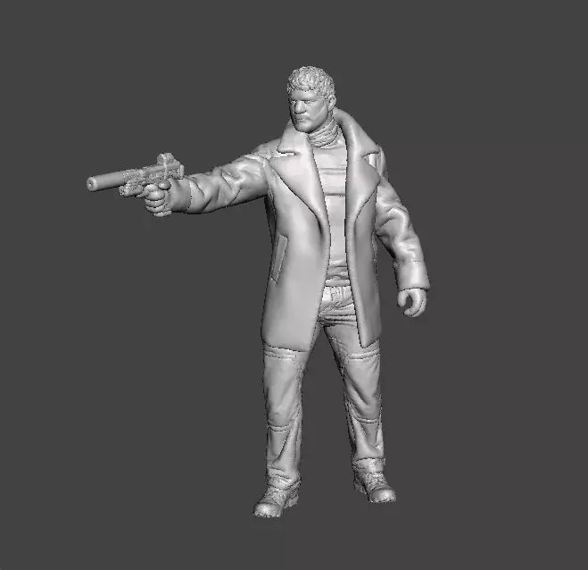 REV CHRIS BLACK COAT AGENT MINIATURE MODEL HORROR SCIFI GAME RPG 3D print model_0