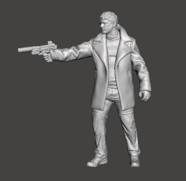 REV CHRIS BLACK COAT AGENT MINIATURE MODEL HORROR SCIFI GAME RPG 3D print model_2
