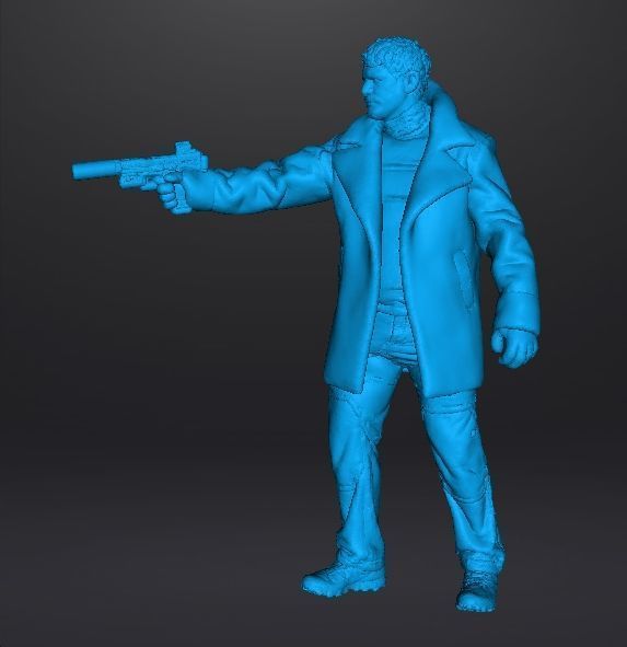 REV CHRIS BLACK COAT AGENT MINIATURE MODEL HORROR SCIFI GAME RPG 3D print model_11