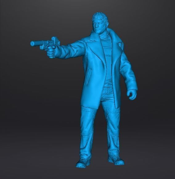 REV CHRIS BLACK COAT AGENT MINIATURE MODEL HORROR SCIFI GAME RPG 3D print model_9