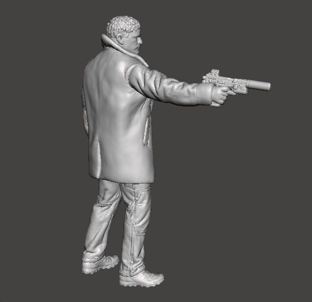 REV CHRIS BLACK COAT AGENT MINIATURE MODEL HORROR SCIFI GAME RPG 3D print model_6