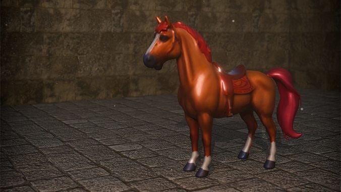A Medieval Fantasy Horse 3D model
