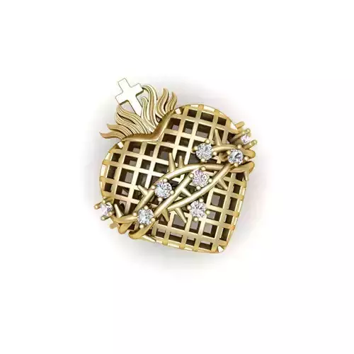 Sacred heart of jesus cross pendent 3D print model