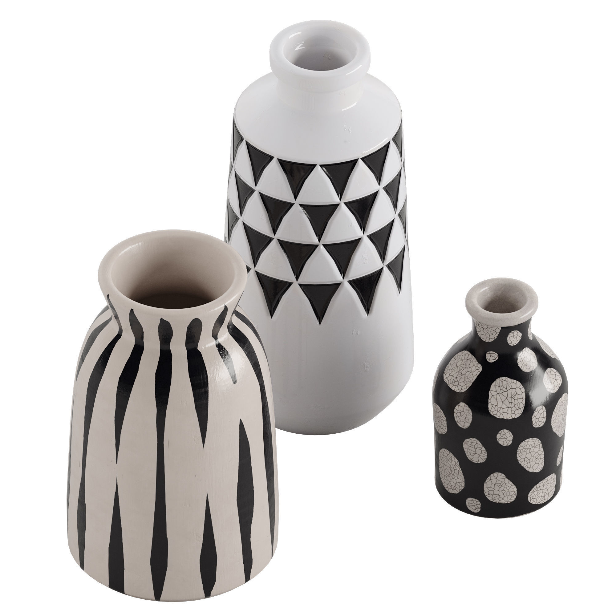 Black And White Vase 3D model_1