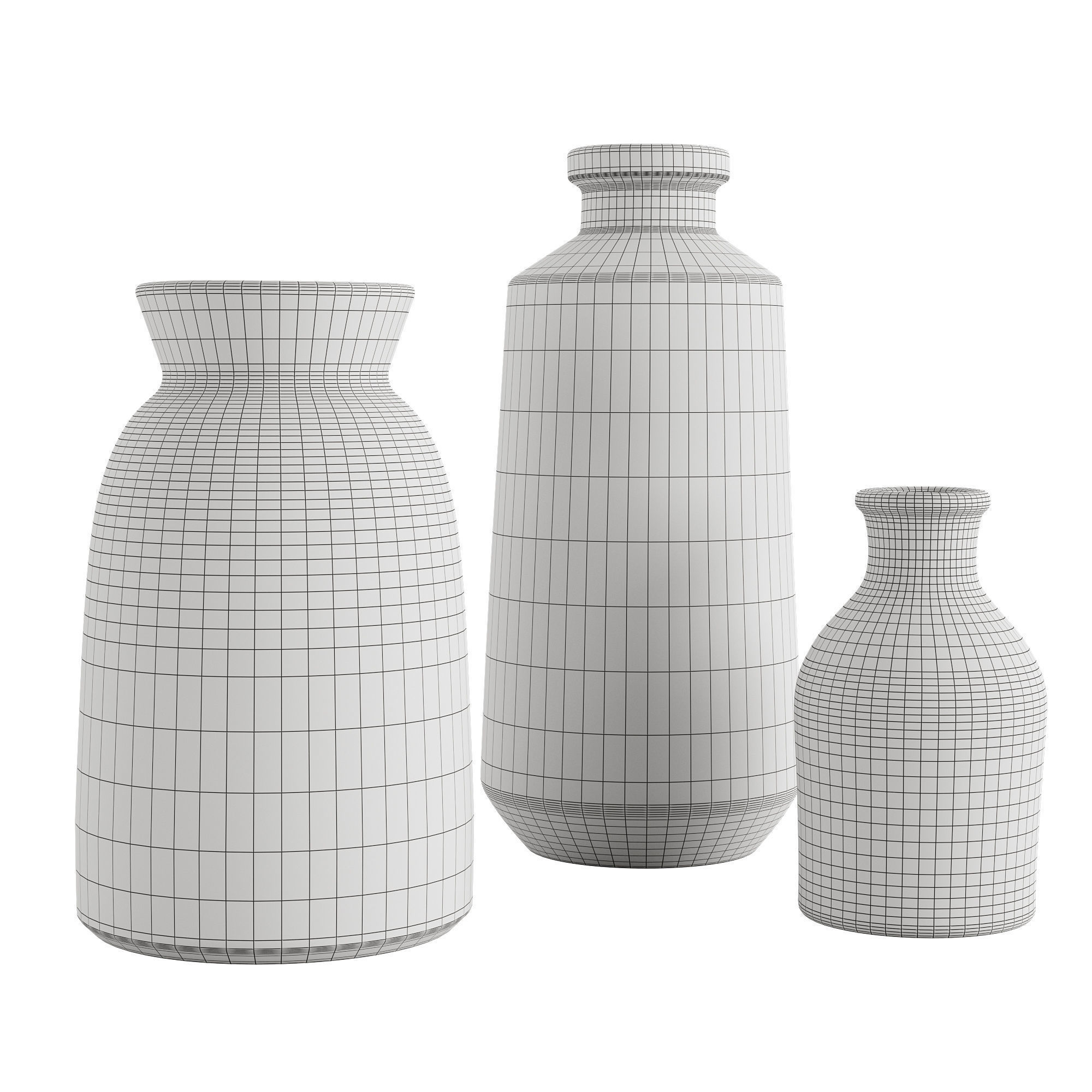 Black And White Vase 3D model_4