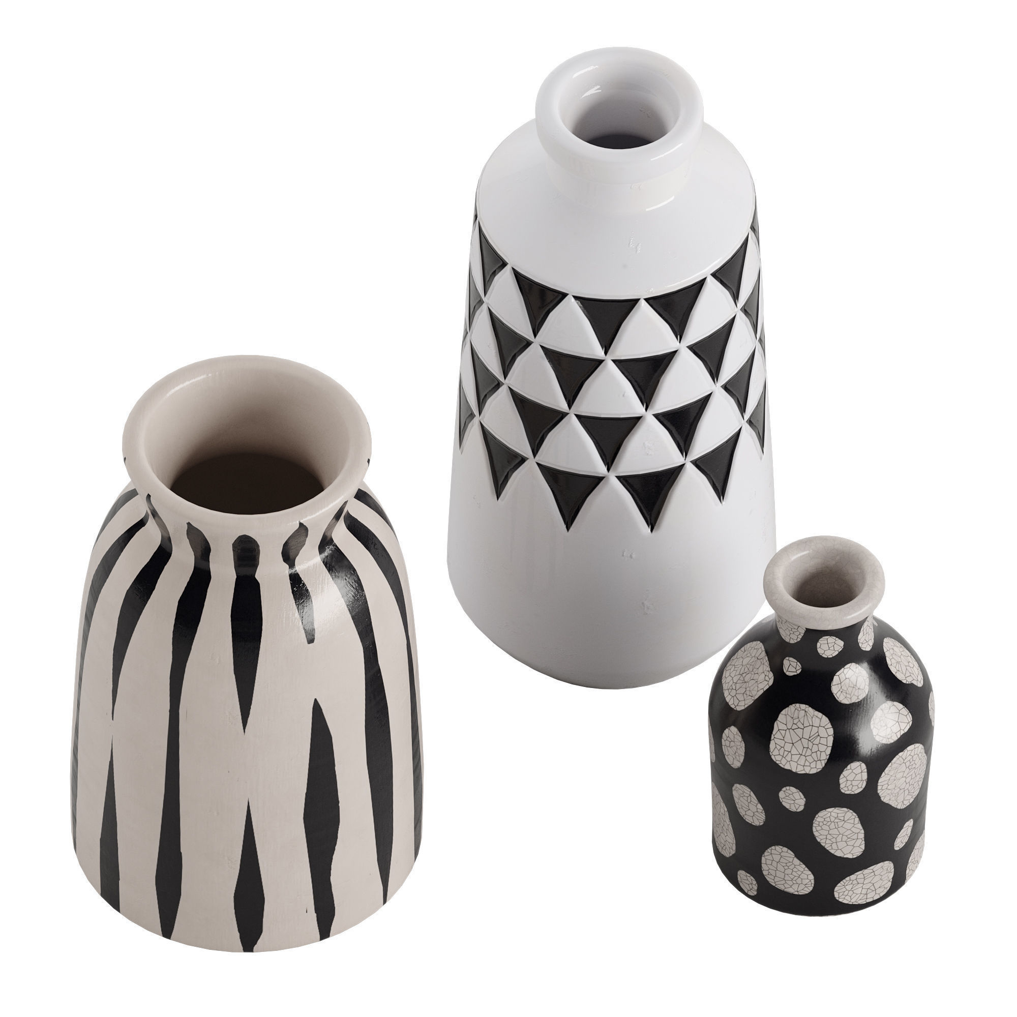 Black And White Vase 3D model_2