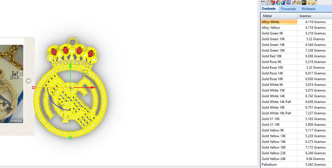 dije-Colgante Real Madrid 7g  3D print model_7